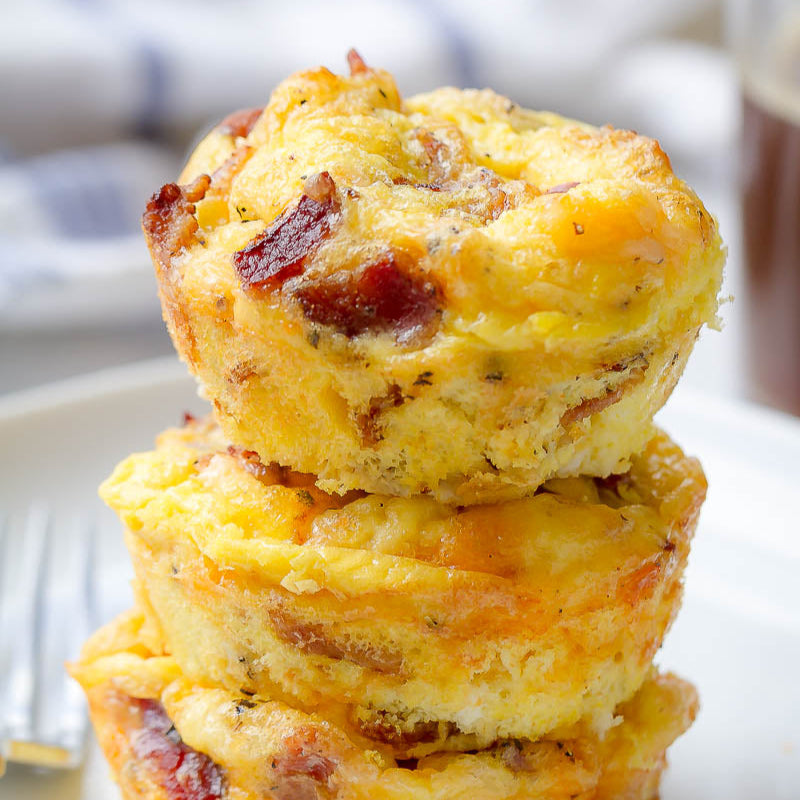 Bacon Cheddar Egg Bites & Sausage