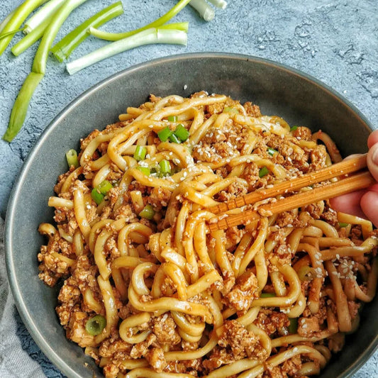 Peanut Butter Pork Udon Noodles